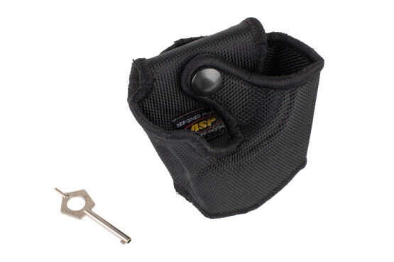 ASP Investigator Handcuff Case in Ballistic easily snaps onto non-duty belts and includes an ASP handcuff key
